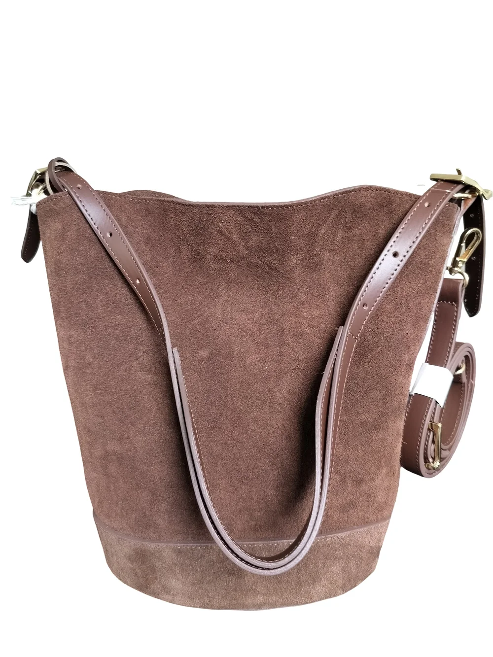 Italian Brown Suede Bucket Bag - Women NWT - Picture 3 of 7